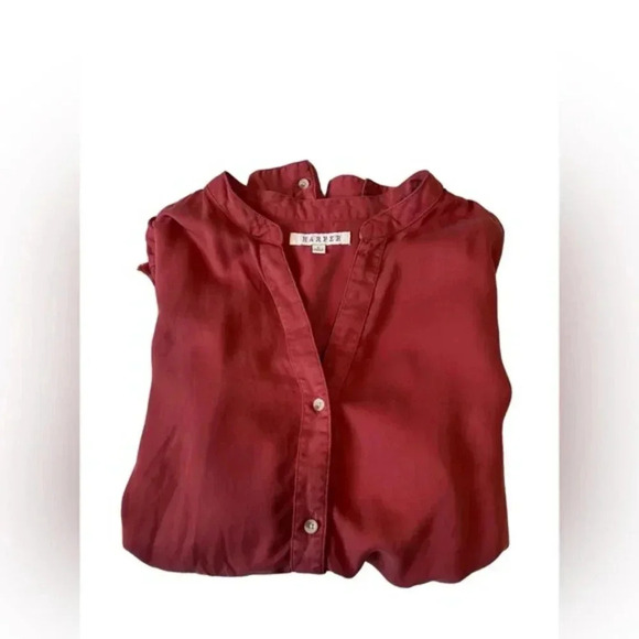 Harper Peplum Button down shirt Large - Picture 4 of 7